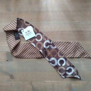 100% SILK Coach brown sequined scarf